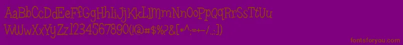 Leftovers Font – Brown Fonts on Purple Background