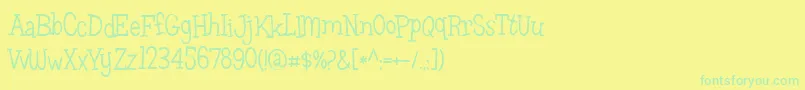 Leftovers Font – Green Fonts on Yellow Background