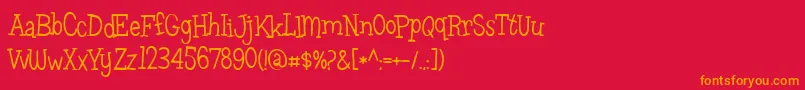 Leftoversフォントについての詳細 フォントLeftovers – 赤い背景にオレンジの文字