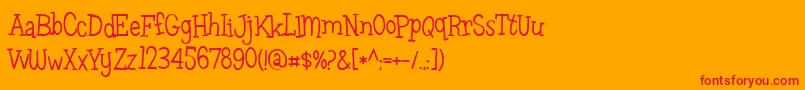 Leftovers Font – Red Fonts on Orange Background