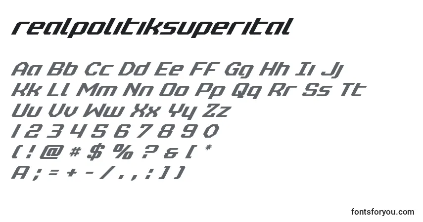 Fuente Realpolitiksuperital - alfabeto, números, caracteres especiales