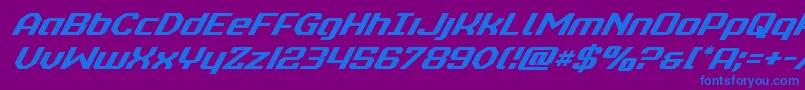 realpolitiksuperital Font – Blue Fonts on Purple Background