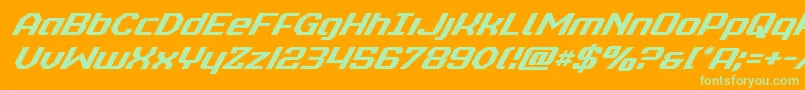 realpolitiksuperital Font – Green Fonts on Orange Background