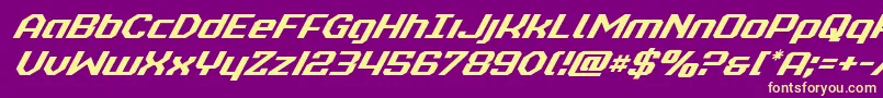 realpolitiksuperital Font – Yellow Fonts on Purple Background