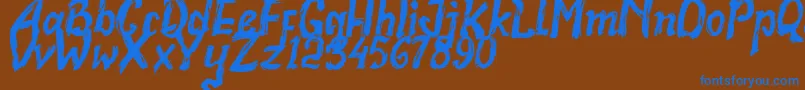 Realstone Demo Version Font – Blue Fonts on Brown Background