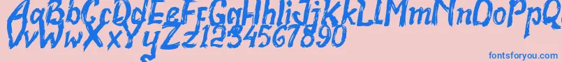 Realstone Demo Version Font – Blue Fonts on Pink Background