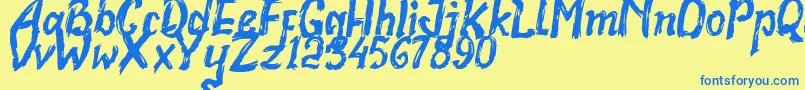 Realstone Demo Version Font – Blue Fonts on Yellow Background
