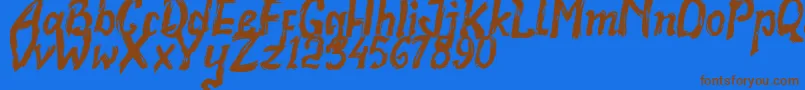 Realstone Demo Version Font – Brown Fonts on Blue Background