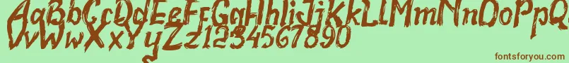 More about Realstone Demo Version Font Realstone Demo Version Font – Brown Fonts on Green Background