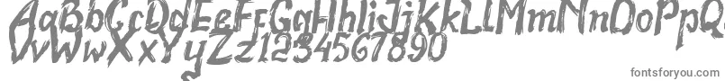 Realstone Demo Version-fontti – harmaat kirjasimet valkoisella taustalla