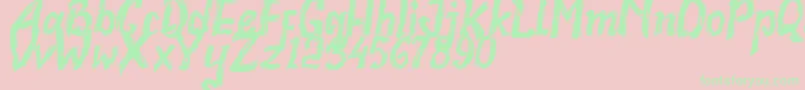 Realstone Demo Version-Schriftart – Grüne Schriften auf rosa Hintergrund