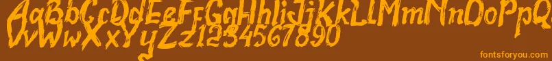 Realstone Demo Version Font – Orange Fonts on Brown Background