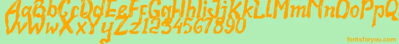 Realstone Demo Version Font – Orange Fonts on Green Background
