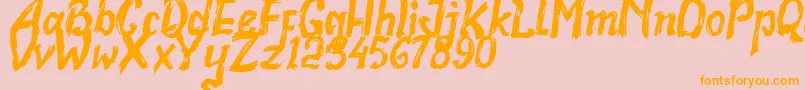 Realstone Demo Version Font – Orange Fonts on Pink Background