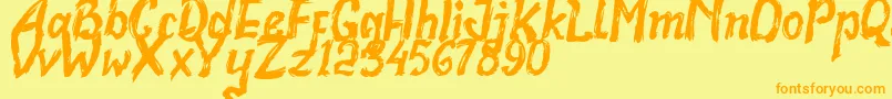 Realstone Demo Version Font – Orange Fonts on Yellow Background
