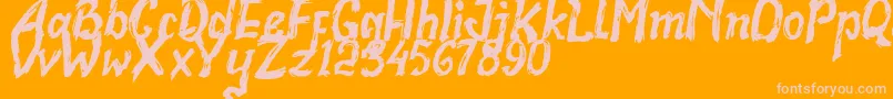 Realstone Demo Version Font – Pink Fonts on Orange Background