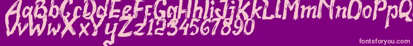 Realstone Demo Version Font – Pink Fonts on Purple Background