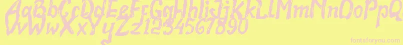 Realstone Demo Version Font – Pink Fonts on Yellow Background
