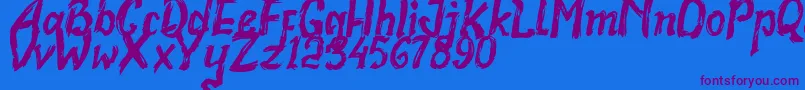 Realstone Demo Version Font – Purple Fonts on Blue Background