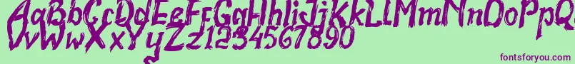 Realstone Demo Version Font – Purple Fonts on Green Background