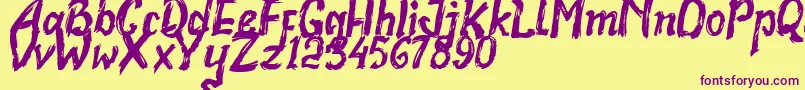 Realstone Demo Version Font – Purple Fonts on Yellow Background