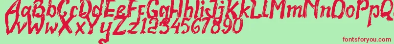 Realstone Demo Version Font – Red Fonts on Green Background