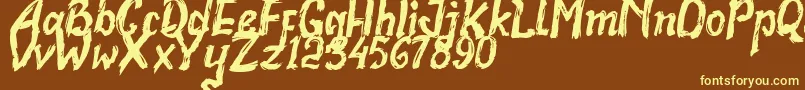 Realstone Demo Version Font – Yellow Fonts on Brown Background