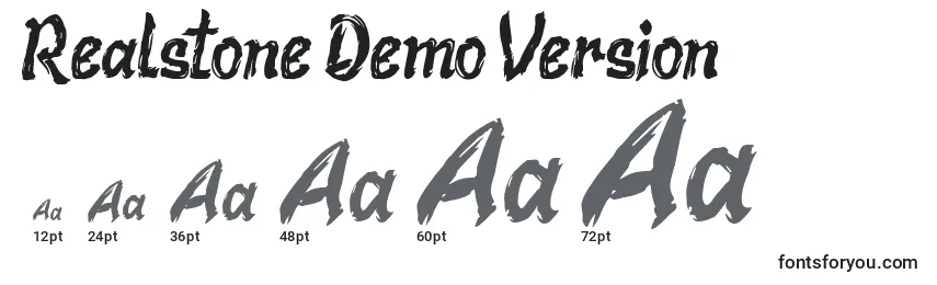 Realstone Demo Version Font Sizes