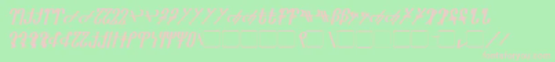 Reanaarian Bold Italic-Schriftart – Rosa Schriften auf grünem Hintergrund