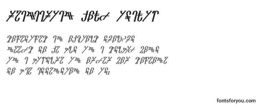 Überblick über die Schriftart Reanaarian Bold Italic