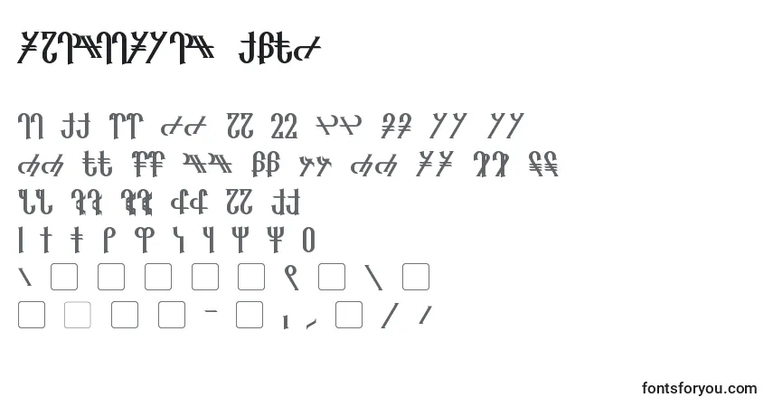 Шрифт Reanaarian Bold – алфавит, цифры, специальные символы