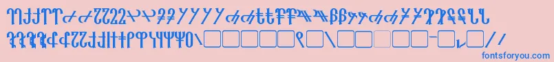 フォントReanaarian Bold – ピンクの背景に青い文字