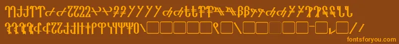 Reanaarian Bold-Schriftart – Orangefarbene Schriften auf braunem Hintergrund