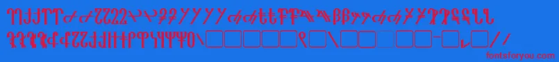 Reanaarian Bold Font – Red Fonts on Blue Background