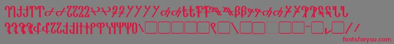 フォントReanaarian Bold – 赤い文字の灰色の背景