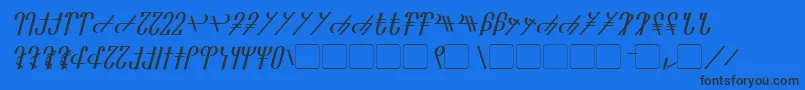 Reanaarian Italic-Schriftart – Schwarze Schriften auf blauem Hintergrund