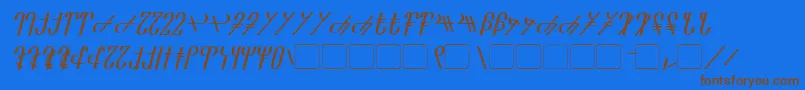 Reanaarian Italic Font – Brown Fonts on Blue Background