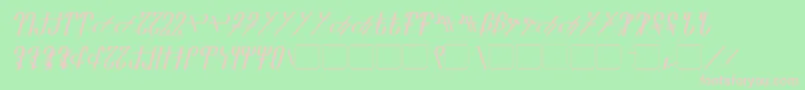 Reanaarian Italic-Schriftart – Rosa Schriften auf grünem Hintergrund