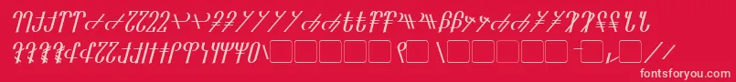 Czcionka Reanaarian Italic – różowe czcionki na czerwonym tle