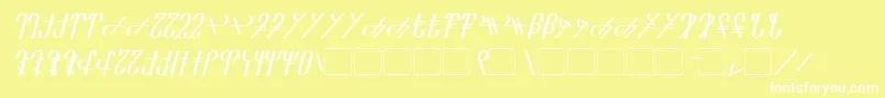Reanaarian Italic Font – White Fonts on Yellow Background