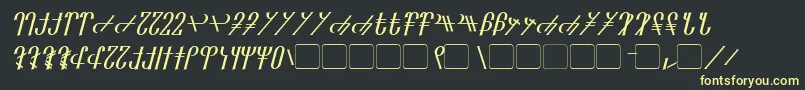 Reanaarian Italic Font – Yellow Fonts on Black Background