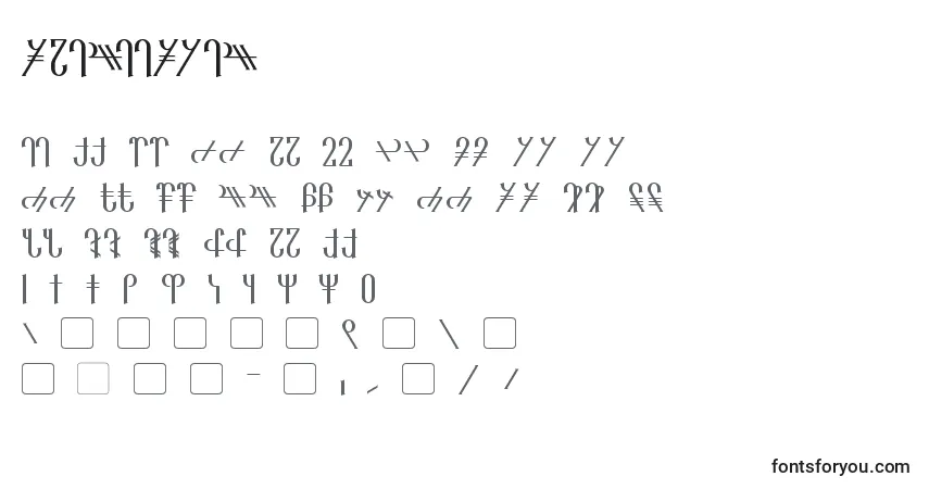 Czcionka Reanaarian – alfabet, cyfry, specjalne znaki