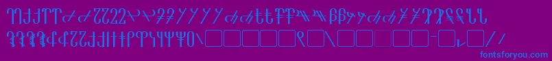 Reanaarian-Schriftart – Blaue Schriften auf violettem Hintergrund