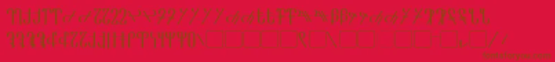 Czcionka Reanaarian – brązowe czcionki na czerwonym tle