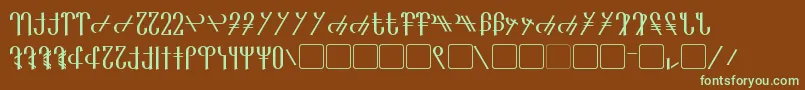 Reanaarian-Schriftart – Grüne Schriften auf braunem Hintergrund