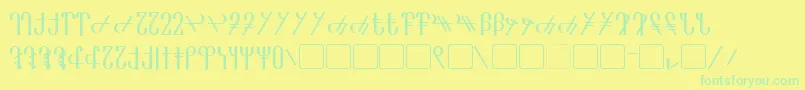 Reanaarian-Schriftart – Grüne Schriften auf gelbem Hintergrund