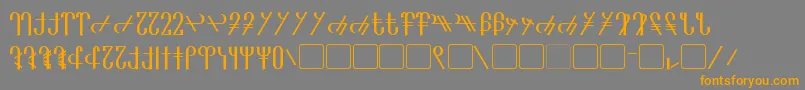 Reanaarian-Schriftart – Orangefarbene Schriften auf grauem Hintergrund
