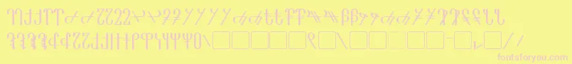 Reanaarian Font – Pink Fonts on Yellow Background