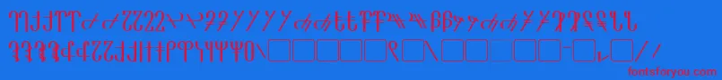 フォントReanaarian – 赤い文字の青い背景