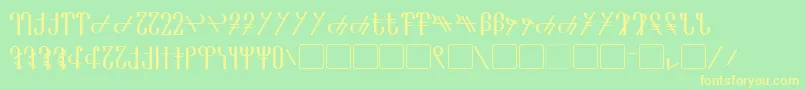 Reanaarian Font – Yellow Fonts on Green Background